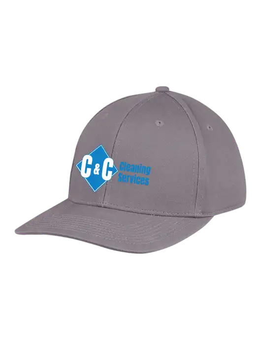 Premium Modern Structured Twill Charcoal Snapback Cap w/C & C Cleaning Services Logo
