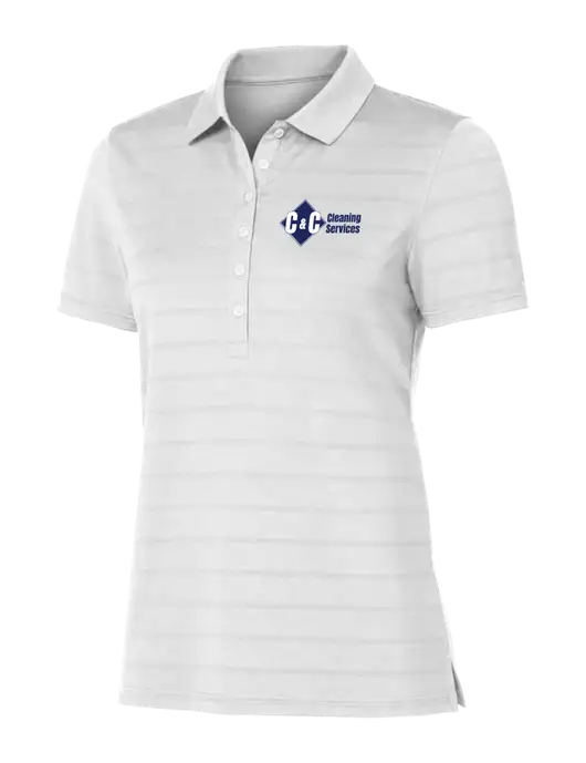 Callaway Womens Bright White Ventilated Polo w/C & C Cleaning Services Logo