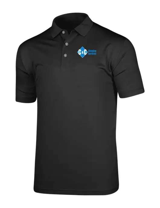 Callaway Vibrant Black Ventilated Polo w/C & C Cleaning Services Logo
