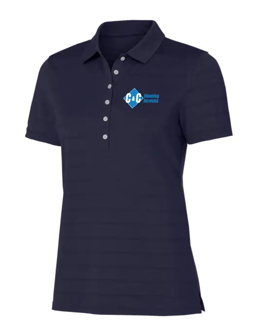 Callaway Womens Navy Ventilated Polo w/C & C Cleaning Services Logo