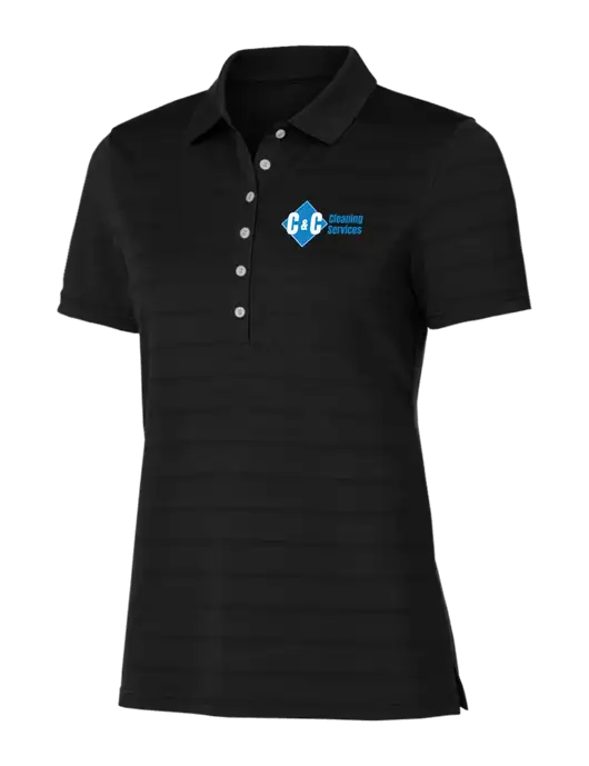 Callaway Womens Black Ventilated Polo w/C & C Cleaning Services Logo