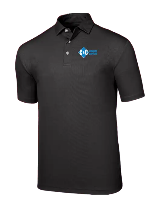 Callaway Birdseye Black Polo w/C & C Cleaning Services Logo