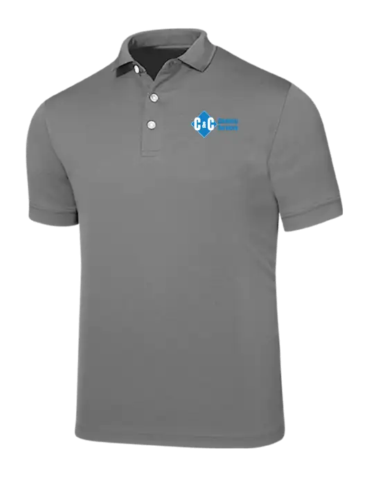 Callaway Ottoman Medium Grey Polo w/C & C Cleaning Services Logo