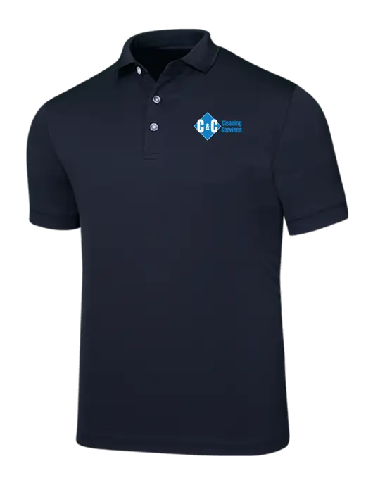 Callaway Ottoman Navy Polo w/C & C Cleaning Services Logo