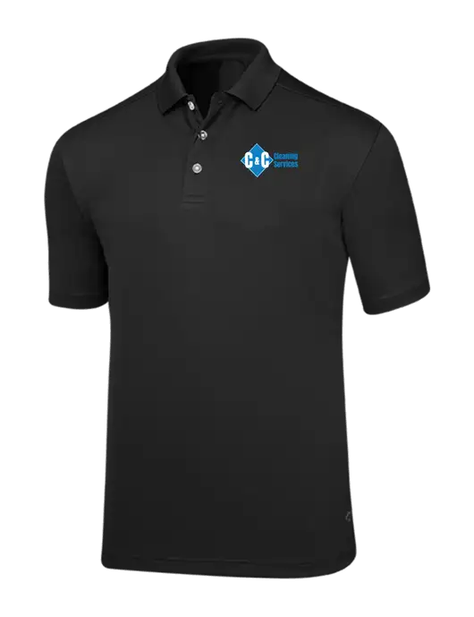 Callaway Core Black Performance Polo w/C & C Cleaning Services Logo