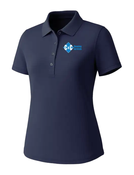 Callaway Womens Core Navy Performance Polo w/C & C Cleaning Services Logo