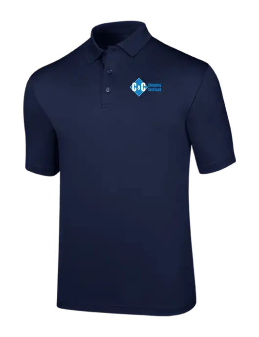 Callaway Opti-Dri Navy Chev Polo w/C & C Cleaning Services Logo