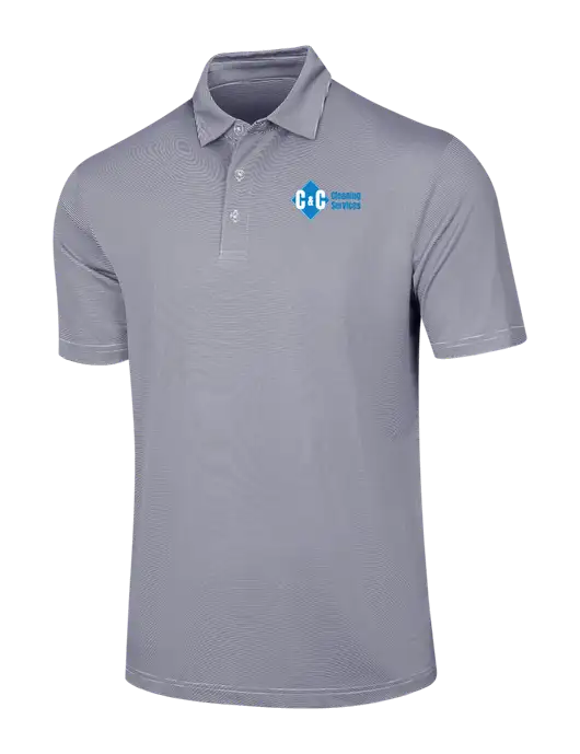 Callaway Navy Fine Line Stripe Polo w/C & C Cleaning Services Logo