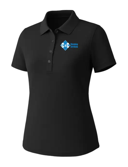 Callaway Womens Core Black Performance Polo w/C & C Cleaning Services Logo