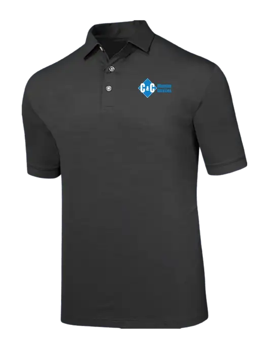 Callaway Black Fashion Tonal Polo w/C & C Cleaning Services Logo