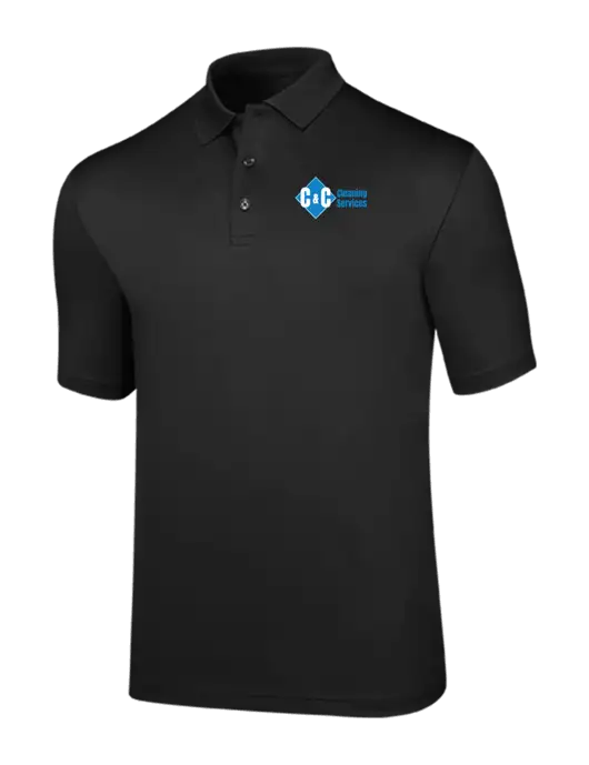 Callaway Opti-Dri Black Chev Polo w/C & C Cleaning Services Logo