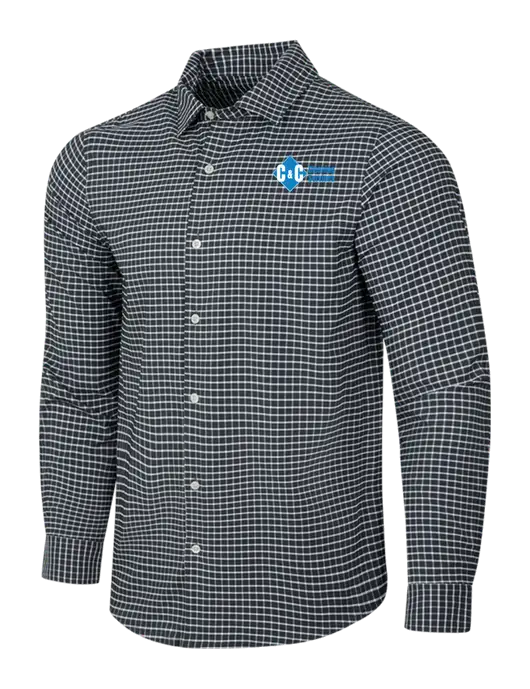 Dark Grey/White City Stretch Shirt w/C & C Cleaning Services Logo