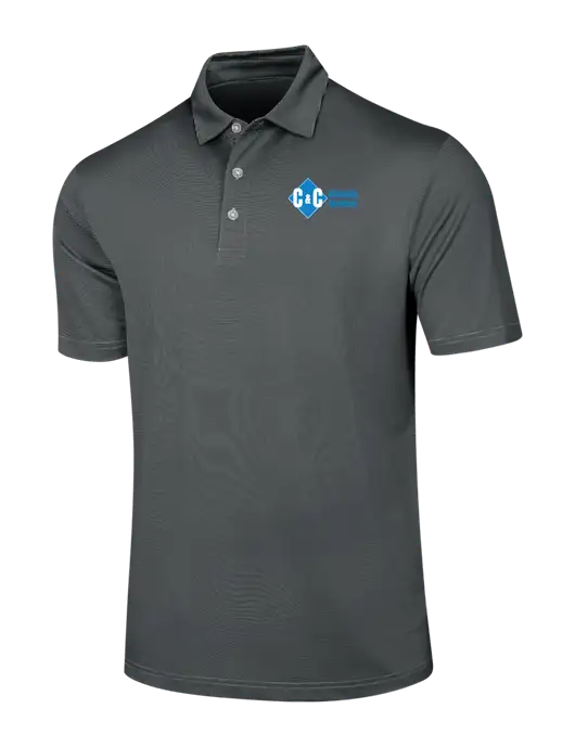 Callaway Black Fine Line Stripe Polo w/C & C Cleaning Services Logo
