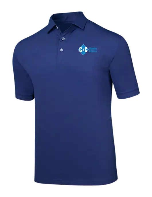 Callaway Navy Fashion Tonal Polo w/C & C Cleaning Services Logo