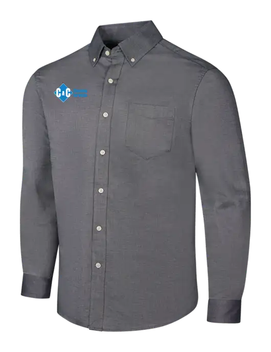 Dark Grey SuperPro Oxford Shirt w/C & C Cleaning Services Logo