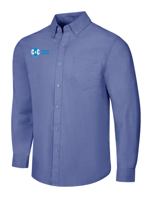 Navy SuperPro Oxford Shirt w/C & C Cleaning Services Logo