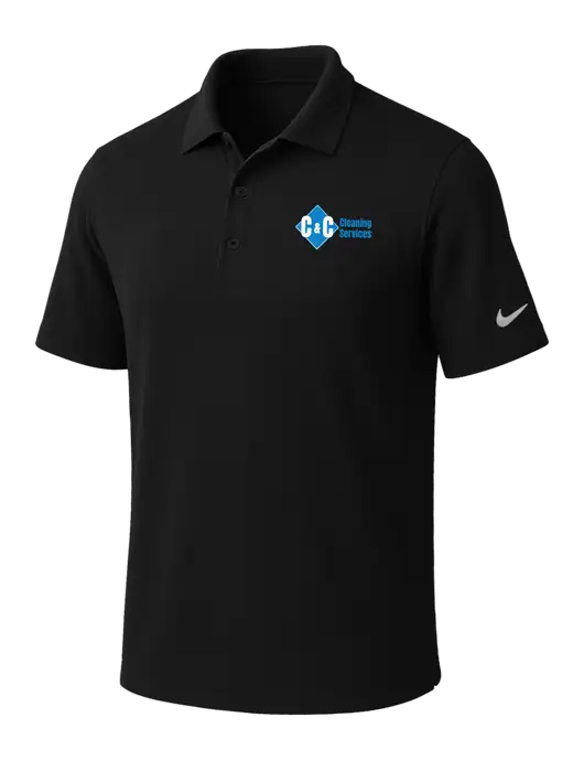 NIKE Black Dri-Fit Micro Pique Polo w/C & C Cleaning Services Logo