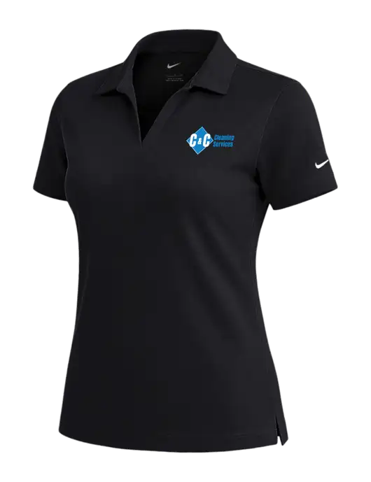 NIKE Black Womens Dri-Fit Micro Pique Polo w/C & C Cleaning Services Logo