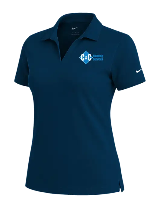 NIKE Navy Womens Dri-Fit Micro Pique Polo w/C & C Cleaning Services Logo