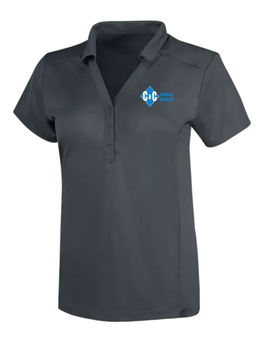 OGIO Dark Grey Womens Framework Polo w/C & C Cleaning Services Logo