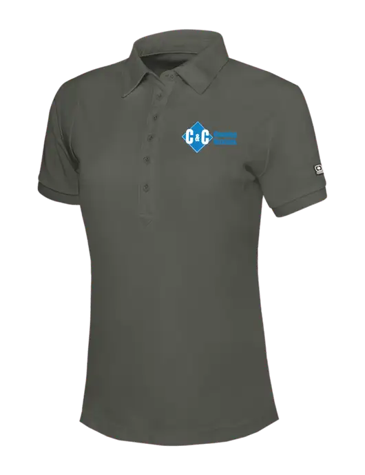 OGIO Womens Medium Grey Jewel Polo w/C & C Cleaning Services Logo