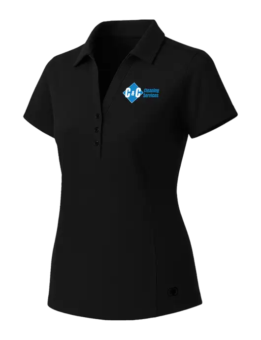 OGIO Womens Blacktop ONYX Polo w/C & C Cleaning Services Logo
