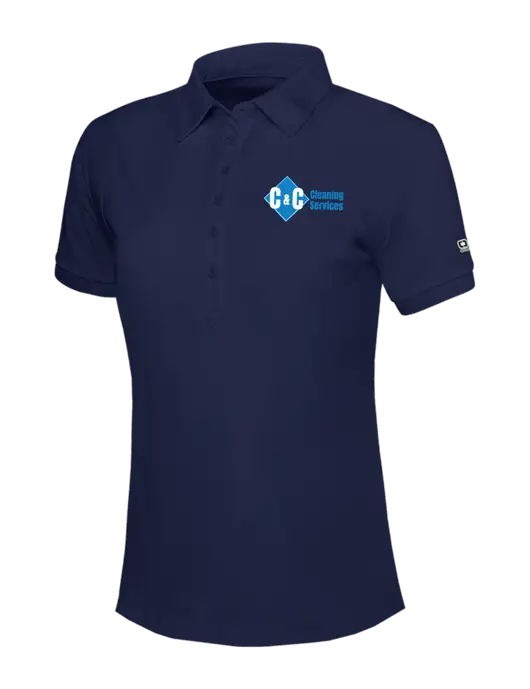 OGIO Womens Navy Jewel Polo w/C & C Cleaning Services Logo