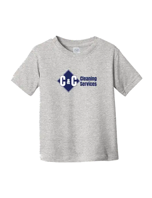 Rabbit Skins Light Grey Heather Toddler Fine Jersey Tee w/C & C Cleaning Services Logo