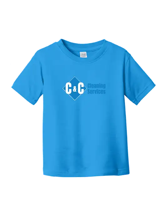 Rabbit Skins Cobalt Toddler Fine Jersey Tee w/C & C Cleaning Services Logo