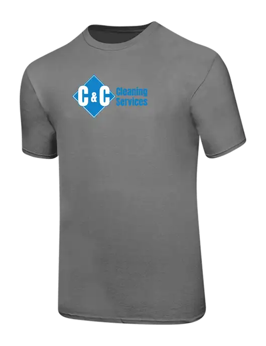 Ring Spun Medium Grey 4.5 oz T-Shirt w/C & C Cleaning Services Logo