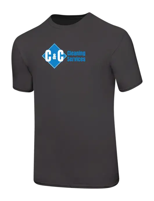 Ring Spun Charcoal 4.5 oz T-Shirt w/C & C Cleaning Services Logo