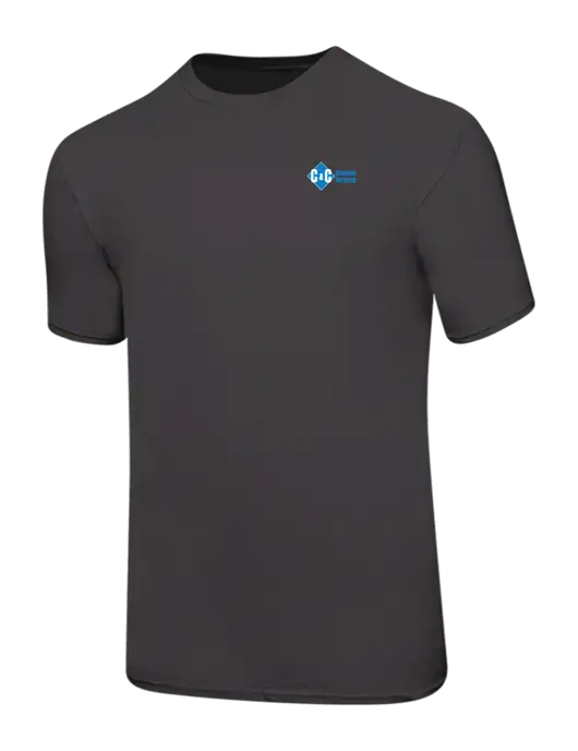 Ring Spun Charcoal 4.5 oz T-Shirt w/C & C Cleaning Services Logo