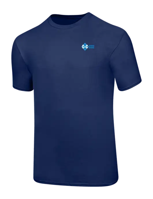 Ring Spun Navy 4.5 oz T-Shirt w/C & C Cleaning Services Logo