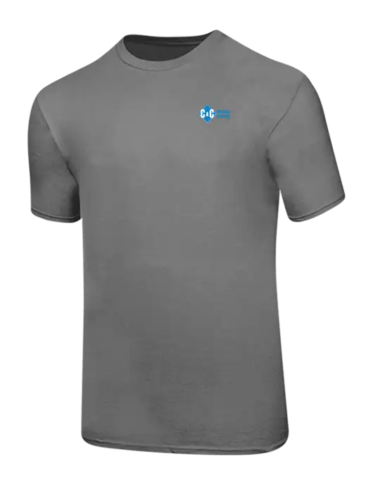 Ring Spun Medium Grey 4.5 oz T-Shirt w/C & C Cleaning Services Logo