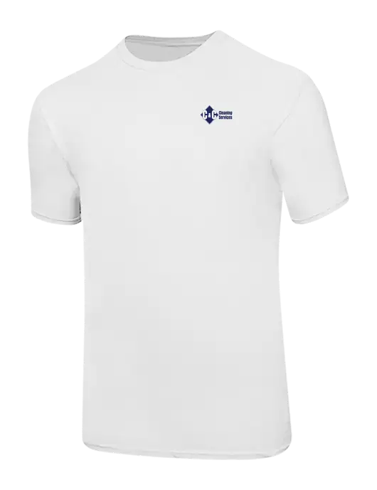 Ring Spun White 4.5 oz T-Shirt w/C & C Cleaning Services Logo