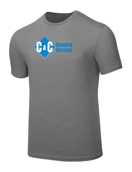 Seriously Soft Medium Grey T-Shirt w/C & C Cleaning Services Logo