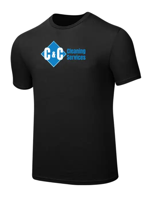 Seriously Soft Black T-Shirt w/C & C Cleaning Services Logo