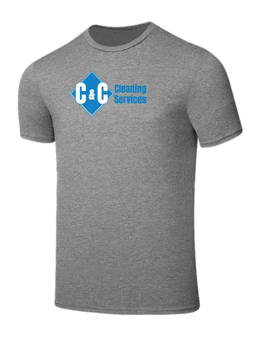 Seriously Soft Grey Frost T-Shirt w/C & C Cleaning Services Logo