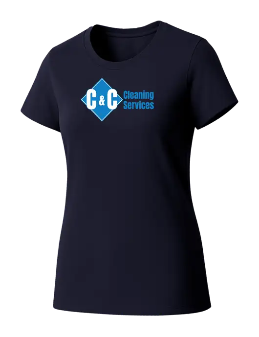 Womens Seriously Soft New Navy T-Shirt w/C & C Cleaning Services Logo
