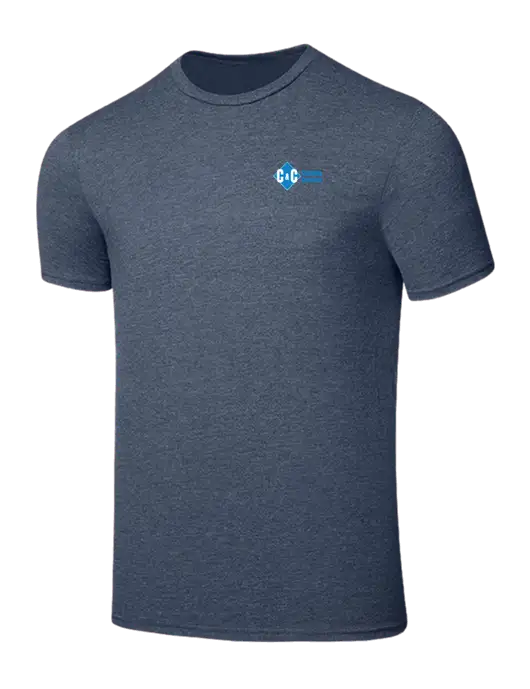 Seriously Soft Heathered Navy T-Shirt w/C & C Cleaning Services Logo