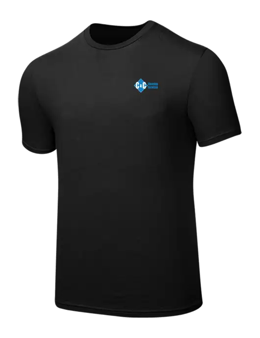 Seriously Soft Black T-Shirt w/C & C Cleaning Services Logo