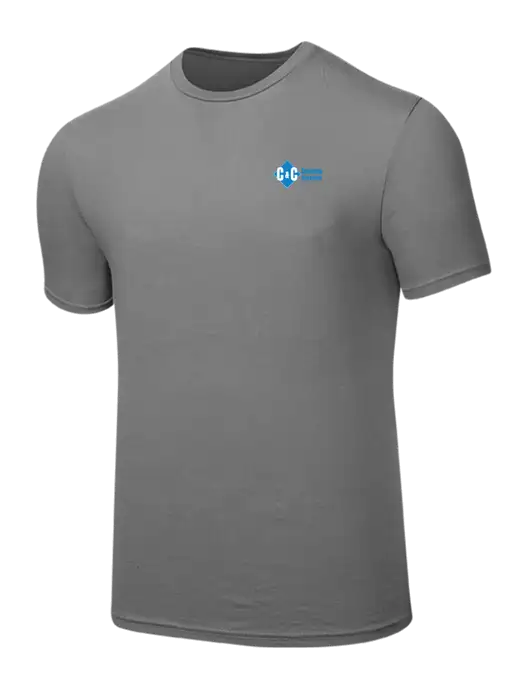 Seriously Soft Medium Grey T-Shirt w/C & C Cleaning Services Logo