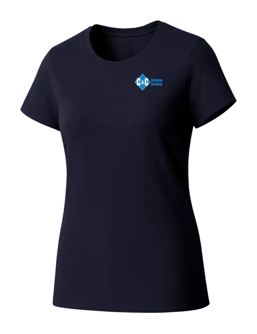 Womens Seriously Soft New Navy T-Shirt w/C & C Cleaning Services Logo