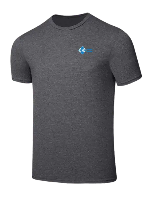 Seriously Soft Heathered Charcoal T-Shirt w/C & C Cleaning Services Logo