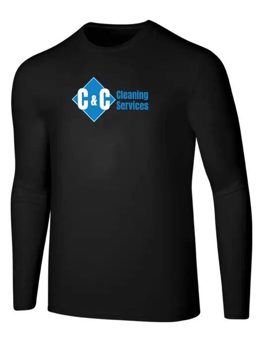 Seriously Soft Black Long Sleeve T-Shirt w/C & C Cleaning Services Logo