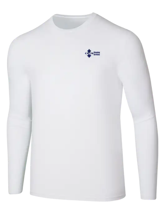 Seriously Soft White Long Sleeve T-Shirt w/C & C Cleaning Services Logo