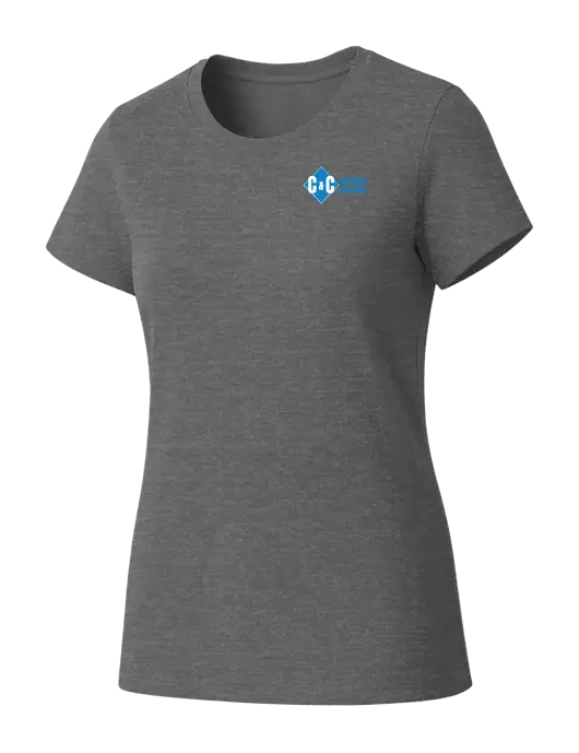 Womens Seriously Soft Grey Frost T-Shirt w/C & C Cleaning Services Logo