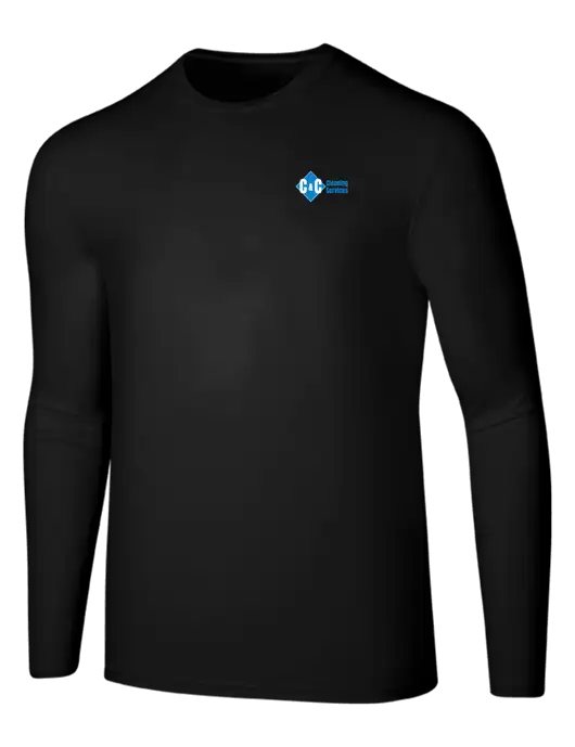 Seriously Soft Black Long Sleeve T-Shirt w/C & C Cleaning Services Logo