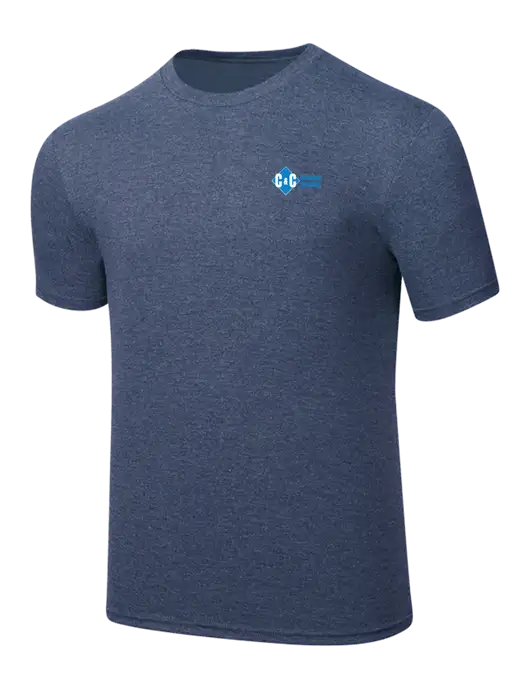 Simply Soft Navy Frost 4.5oz  Poly/Combed Ring Spun Cotton T-Shirt w/C & C Cleaning Services Logo