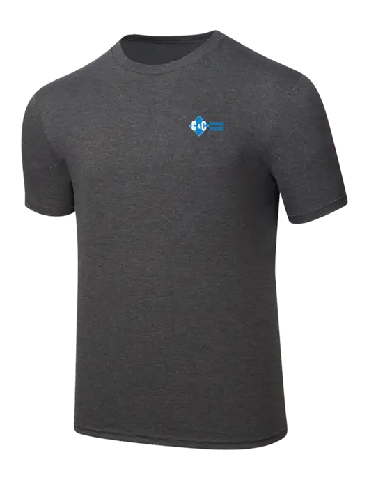Simply Soft Heathered Charcoal 4.5oz  Poly/Combed Ring Spun Cotton T-Shirt w/C & C Cleaning Services Logo